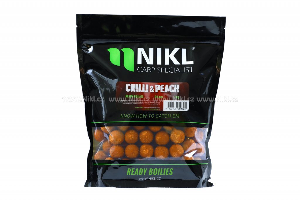 Nikl Hotové boilies Chilli & Peach 1kg