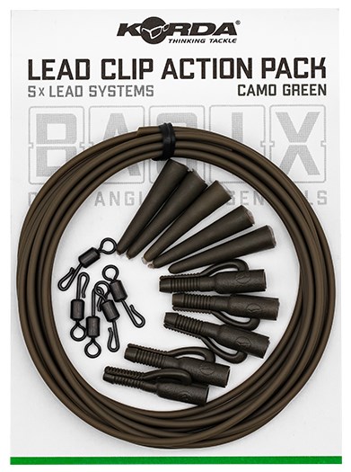 Korda Montáž Basix Lead Clip Action Pack Camo Green 5 ks