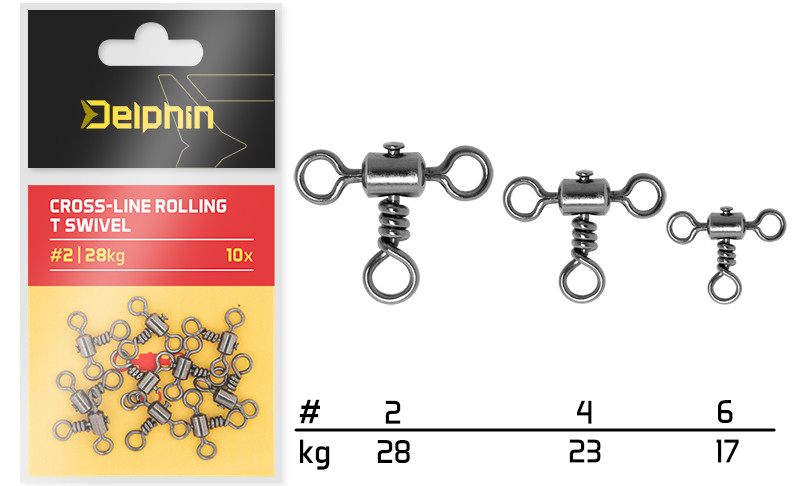 Cross-line rolling T swivel / 10 ks