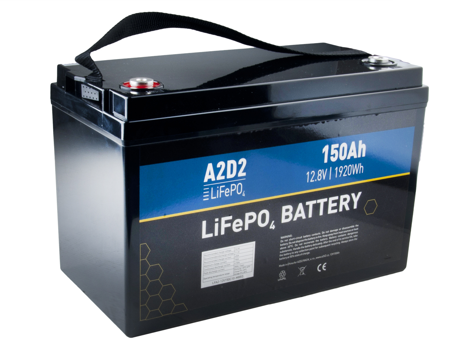A2D2 baterie LiFePO4 12,8V 150Ah M8 (Gotion cells)