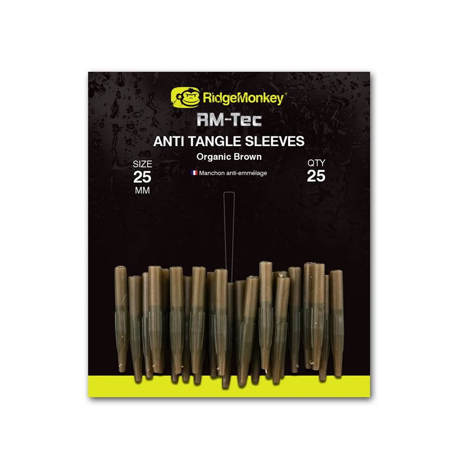 RidgeMonkey: Převlek RM-Tec Anti Tangle Sleeves 25mm Hnědý 25ks