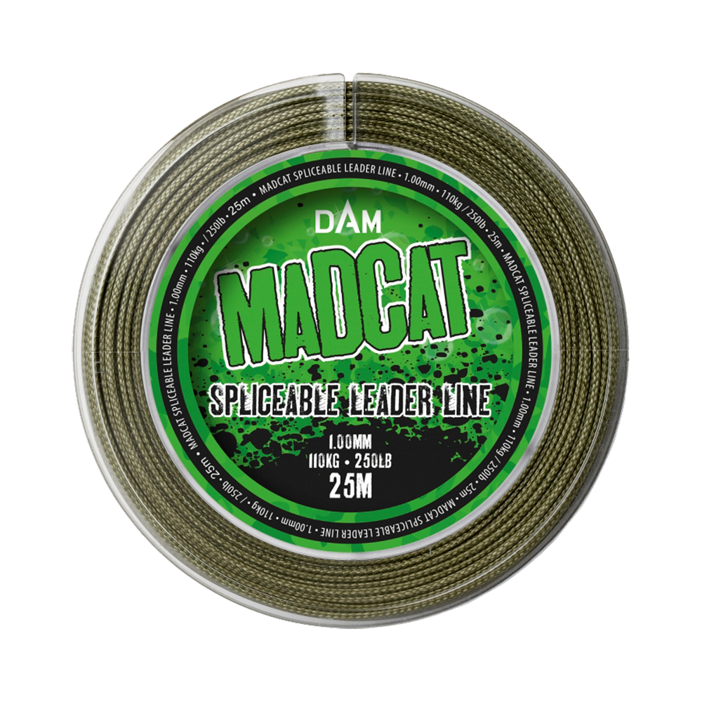 MADCAT SPLICEABLE LEADER 25M 1.00MM 110KG 250LBS GREEN