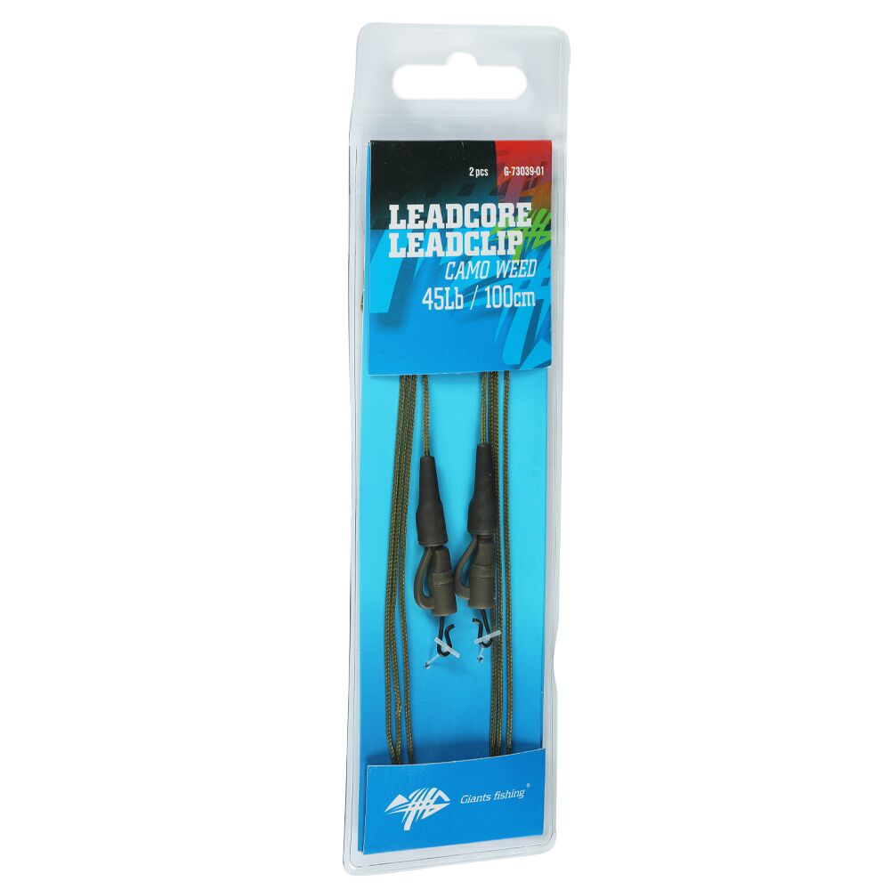 Giants fishing Montáž s olověnou šňůrkou Leadcore 45Lb Leadclip (2ks) 