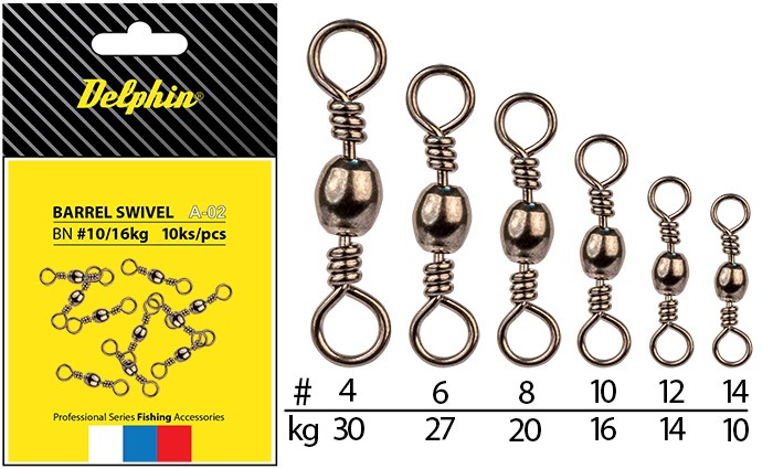 Delphin Obratlík  Barrel Swivel A-02/10ks