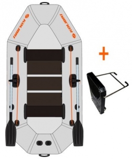 Čln Kolibri K-240 T šedý lamelová podlaha + držiak motora